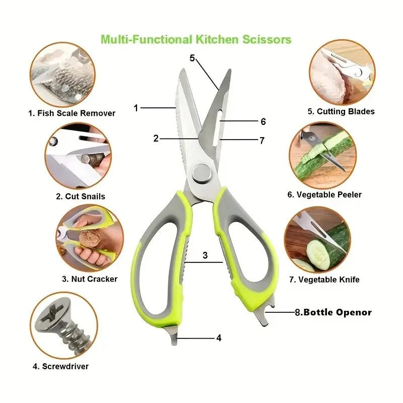 SnipSeven - in - 1 Magnetic Kitchen Scissors - SnipSeven